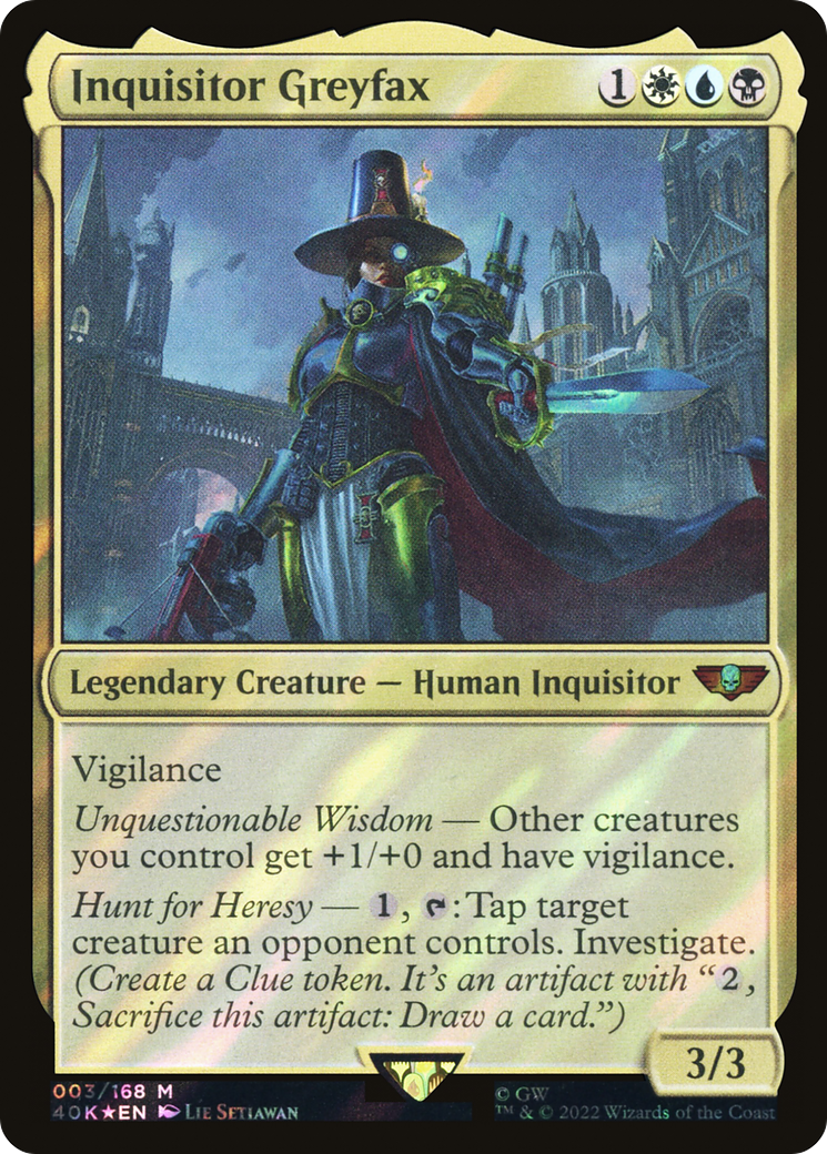 Inquisitor Greyfax (Surge Foil) (40K-003) - Warhammer 40,000 Commander Foil