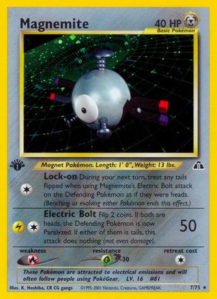 Magnemite (7) 007/75 - Unlimited Holofoil Neo Discovery - Holo Rare
