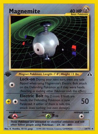 Magnemite (26) 026 - 1st Edition Neo Discovery - Rare
