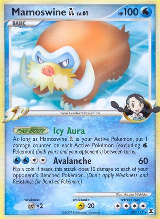 Mamoswine GL 027 - Reverse Holofoil Rising Rivals - Rare