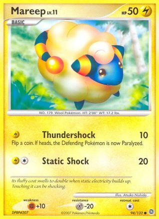 Mareep 094/132 - Reverse Holofoil Secret Wonders - Common