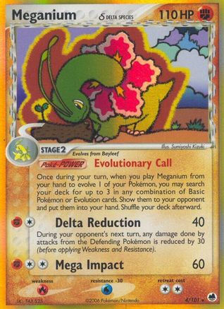 Meganium (Delta Species) 004 - Reverse Holofoil Dragon Frontiers - Holo Rare