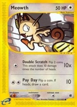 Meowth 121/165 - Reverse Holofoil Expedition - Common