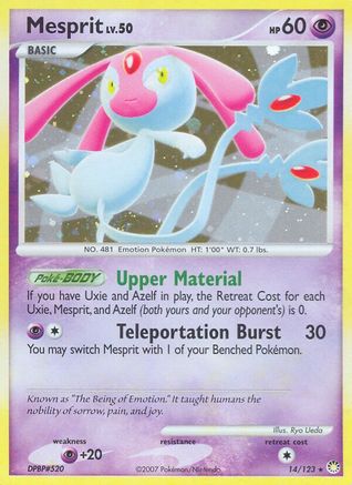 Mesprit 014/123 - Reverse Holofoil Mysterious Treasures - Holo Rare