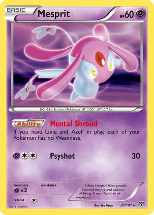 Mesprit 037/101 - Reverse Holofoil Plasma Blast - Holo Rare