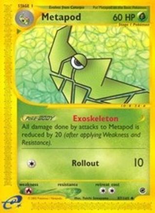 Metapod 087 - Reverse Holofoil Expedition - Uncommon