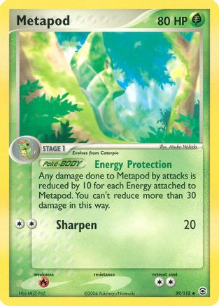 Metapod 039 - Reverse Holofoil FireRed & LeafGreen - Uncommon