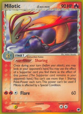 Milotic (Delta Species) 005/101 - Holofoil Dragon Frontiers - Holo Rare