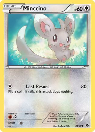 Minccino 084/98 - Reverse Holofoil Emerging Powers - Common