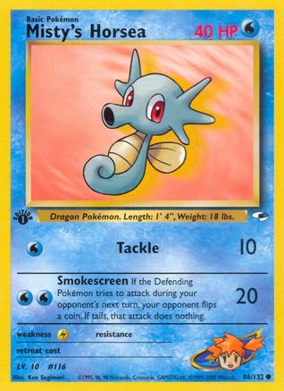 Misty's Horsea 086/132 - 1st Edition Gym Heroes - Common