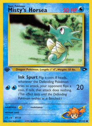 Misty's Horsea 087/132 - 1st Edition Gym Challenge - Common