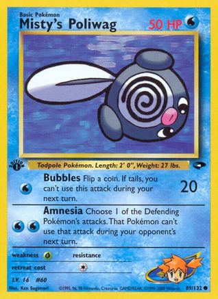 Misty's Poliwag 089/132 - 1st Edition Gym Challenge - Common