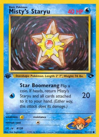 Misty's Staryu 092/132 - 1st Edition Gym Challenge - Common