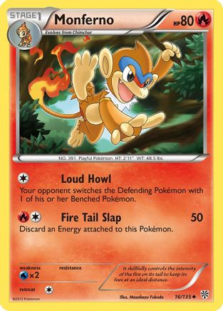 Monferno 016 - Reverse Holofoil Plasma Storm - Uncommon