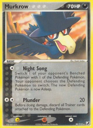 Murkrow 030 - Reverse Holofoil Unseen Forces - Rare