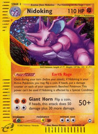 Nidoking (H18) H18 - Holofoil Aquapolis - Holo Rare