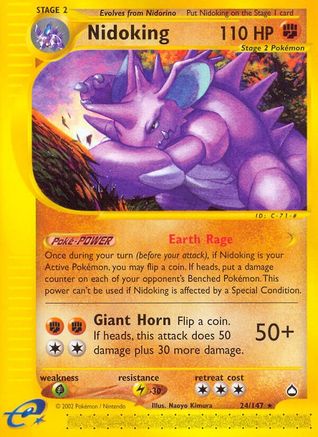 Nidoking (24) 024/147 - Reverse Holofoil Aquapolis - Rare