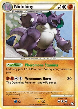 Nidoking 006/102 - Reverse Holofoil Triumphant - Holo Rare