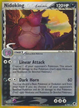 Nidoking (Delta Species) 006/101 - Reverse Holofoil Dragon Frontiers - Holo Rare