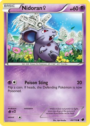 Nidoran F 040/116 - Reverse Holofoil Plasma Freeze - Common