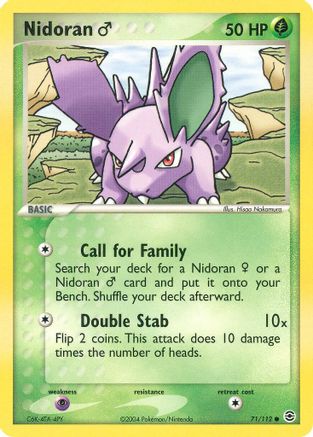 Nidoran M 071/112 - Reverse Holofoil FireRed & LeafGreen - Common