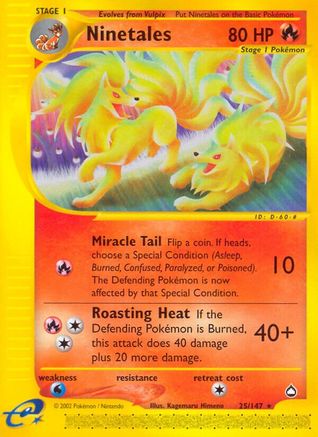 Ninetales 025/147 - Reverse Holofoil Aquapolis - Rare