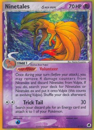 Ninetales (Delta Species) 008/101 - Reverse Holofoil Dragon Frontiers - Holo Rare