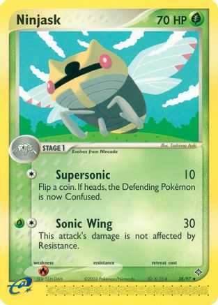 Ninjask 038/97 - Reverse Holofoil Dragon - Uncommon
