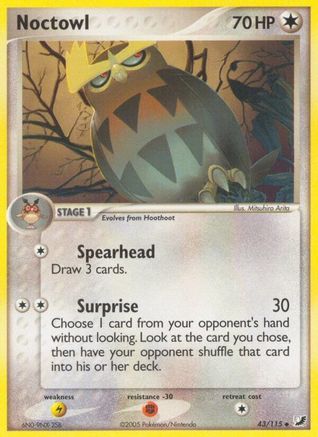Noctowl 043 - Reverse Holofoil Unseen Forces - Uncommon