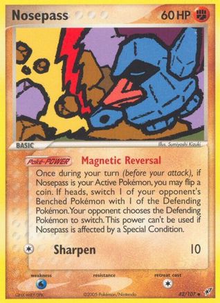Nosepass 042 - Reverse Holofoil Deoxys - Uncommon