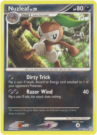 Nuzleaf 057 - Reverse Holofoil Diamond and Pearl - Uncommon