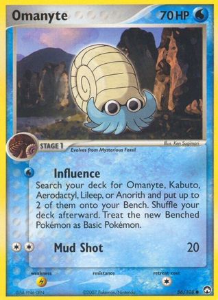 Omanyte 056 - Reverse Holofoil Power Keepers - Common