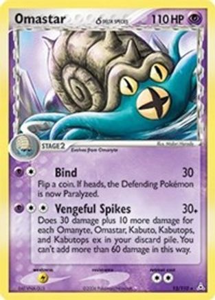 Omastar (Delta Species) 013 - Reverse Holofoil Holon Phantoms - Holo Rare