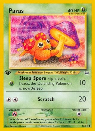 Paras 047/64 - 1st Edition Neo Revelation - Common