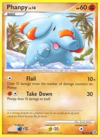 Phanpy 098/132 - Reverse Holofoil Secret Wonders - Common
