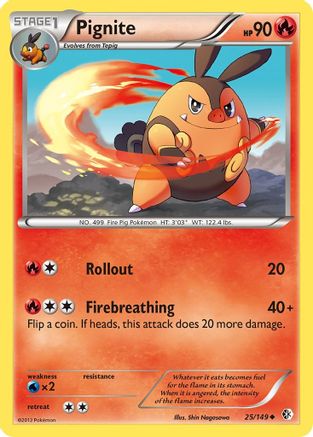 Pignite 025 - Reverse Holofoil Boundaries Crossed - Uncommon