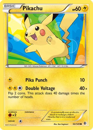 Pikachu 050/149 - Reverse Holofoil Boundaries Crossed - Common