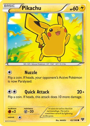 Pikachu 042/146 - Reverse Holofoil XY Base Set - Common