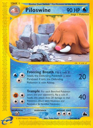 Piloswine (24) 024 - Reverse Holofoil Skyridge - Rare