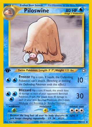 Piloswine 044/111 - 1st Edition Neo Genesis - Uncommon