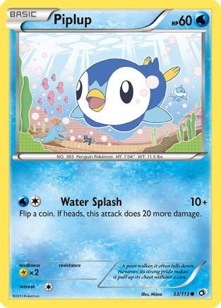 Piplup 033/113 - Reverse Holofoil Legendary Treasures - Common