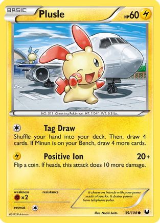 Plusle 039/108 - Reverse Holofoil Dark Explorers - Common