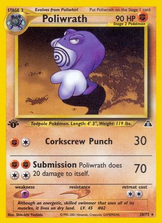 Poliwrath (28) 028/75 - Unlimited Neo Discovery - Rare