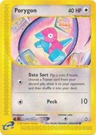 Porygon (103b) 103b - Reverse Holofoil Aquapolis - Common
