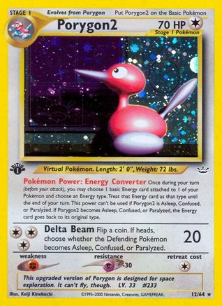Porygon2 012/64 - Unlimited Holofoil Neo Revelation - Holo Rare