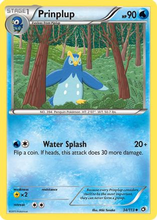 Prinplup 034 - Reverse Holofoil Legendary Treasures - Uncommon