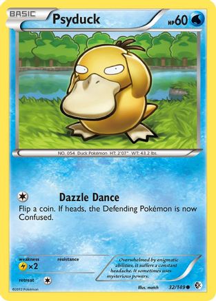 Psyduck (32) 032 - Reverse Holofoil Boundaries Crossed - Common