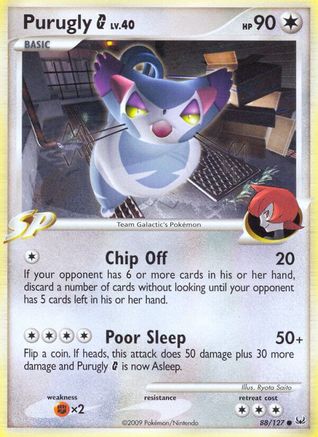 Purugly G 088 - Reverse Holofoil Platinum - Common