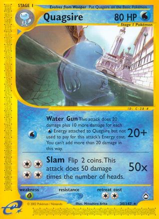 Quagsire 030 - Reverse Holofoil Aquapolis - Rare