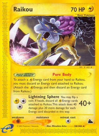 Raikou 028 - Reverse Holofoil Skyridge - Rare